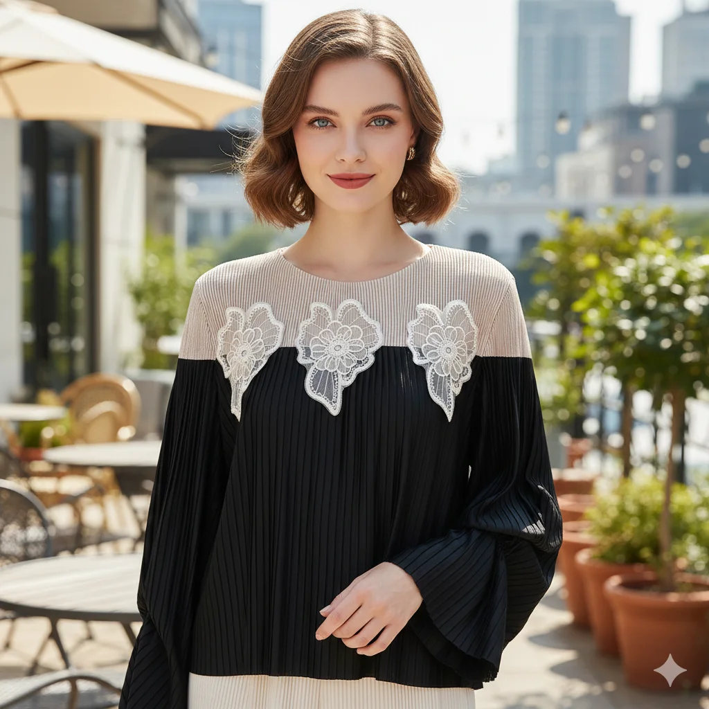 

Плиссированные топы Miyake, весна 2026, новые, легкие и удобные, повседневные, плиссированные, модные, с круглым вырезом, облегающие, свободные, с длинными рукавами, женские