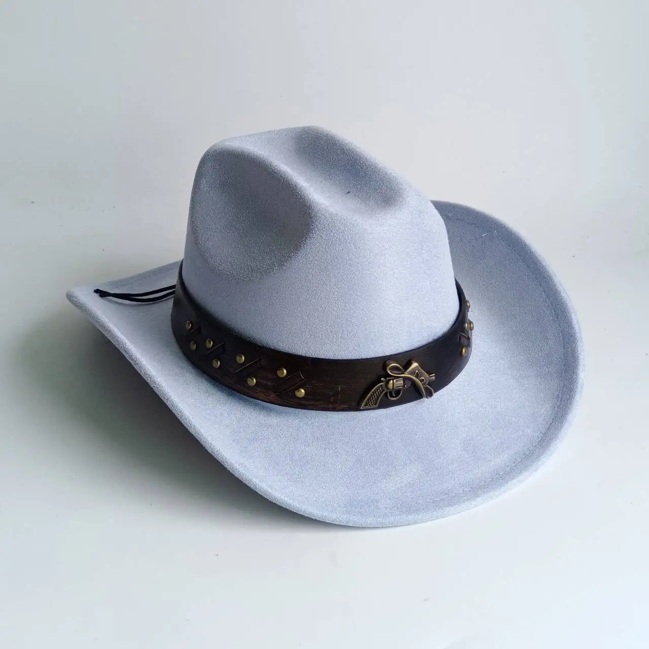 Western Vegan suede hat cowboy hat Metal fittings  jazz panama hat unisex women's hat wide brim cowboy hat women's hat cowboy h
