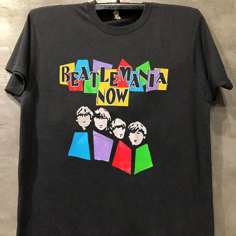 Beatlemania Now Music Musical Short Sleeve T-Shirt American Dopaamine Small Collar Trendy Cotton Youth Summer Casual Top
