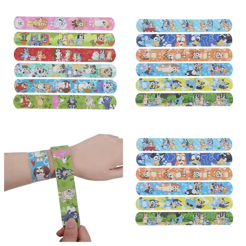 12 pièces Bluey fête claque Bracelet dessin animé Bingo talon Bracelet pour enfants Bracelet fête Bracelet jouets accessoires cadeaux