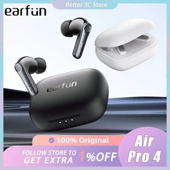 EarFun 에어 프로 4 무선 이어폰, 액티브 노이즈 감소, 하이파이 블루투스 5.4 이어폰, E-스포츠, IPX5 이어버드, 게이머 액세서리 