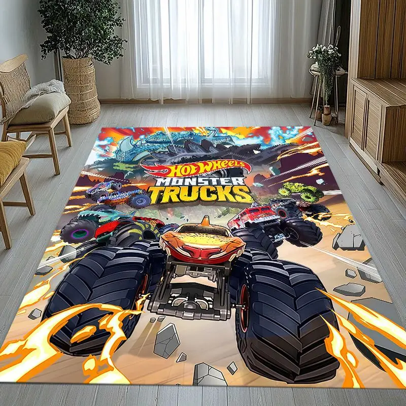 H-Hot Wheels Track Cityscape Racing Cartoon Soft Non-Slip Large Area Rug for Living Room,Bedroom Carpet Mat for Sofa,Home Decor