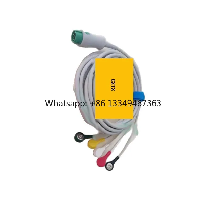fil-de-plomb-12-broches-5-conducteurs-integres-iec-snap-on-types-accessoires-medicaux-expedition-rapide