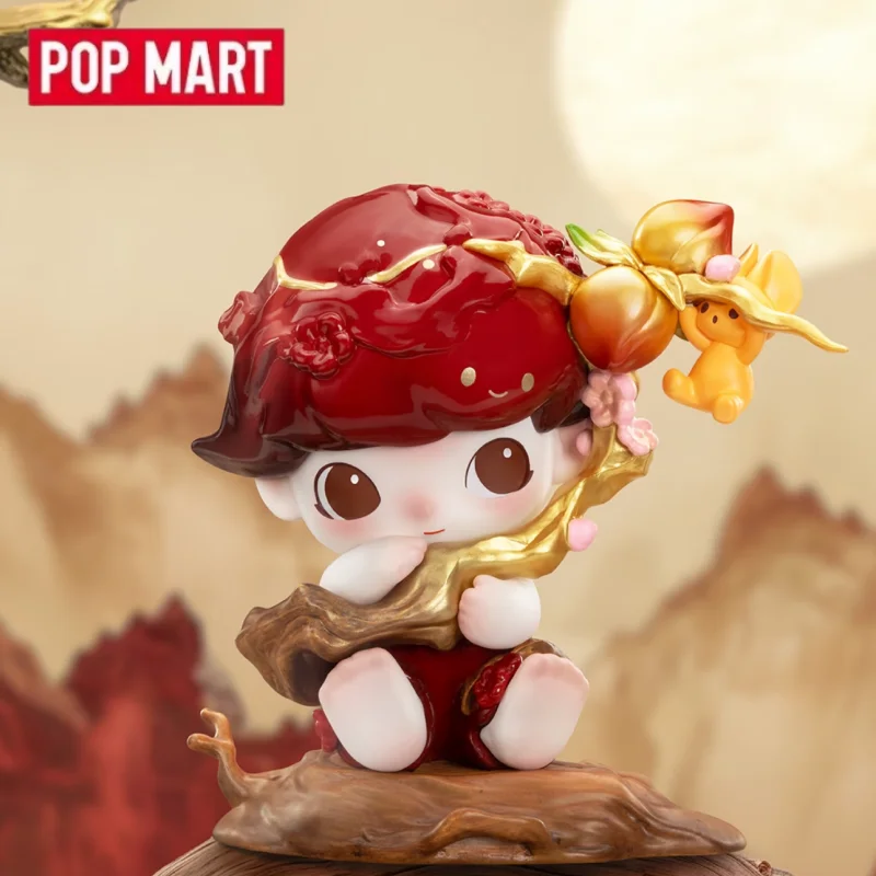 

POP MART DIMOO Золотой персик, прессованные ветки, фигурка, оригинальные игрушки, кукла, милая аниме-фигурка, настольные украшения, коллекция, подарок