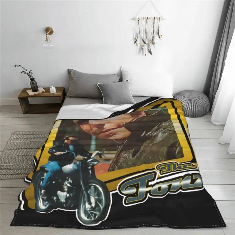 Happy Days The Fonz Fonzie Classic Tv Show Slate Blanket Quilt Classic Ultra-Soft Sofa Dedicated Family Expenses