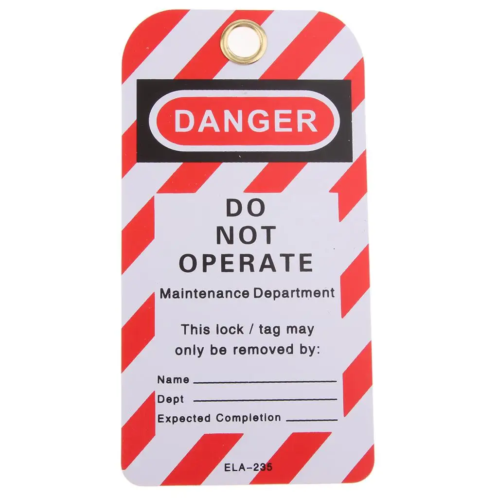 Heavy Duty Safety Lock Label Customizable Red Plastic Key Tags Lockout Tagout Tags for Machinery Shutdown