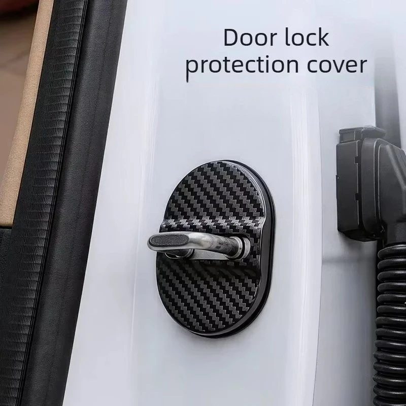 Car Door Lock Protective Cover for F20 G20 G30 F16 F48 X1 X3 X4 X5 X6 X7 Self-adhesive Carbon Fiber Pattern Door Lock Anti Rust