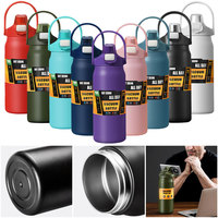 1200ml Insulated Bottle Stainless Steel Thermal Water Cup BPA Free Vacuum Flask Wide Mouth Opening for Outdoor Travel