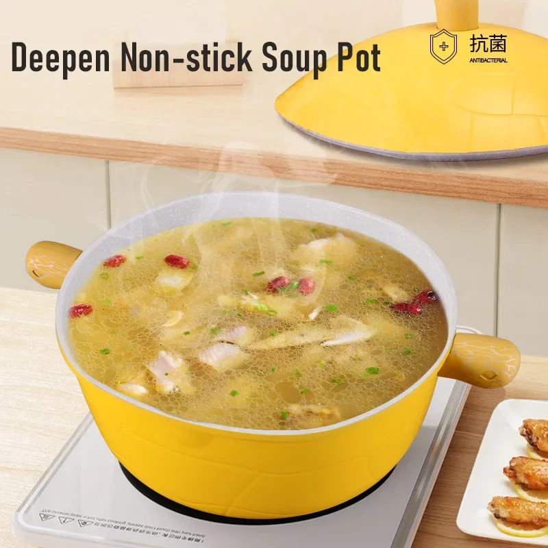 z Popular 4 pcs Cute Tortoise Cookware Set Nonstick Pan Kitchen Cooking Pot Wok And Soup Pot Medical Stone Non-stick Fry Pan Se