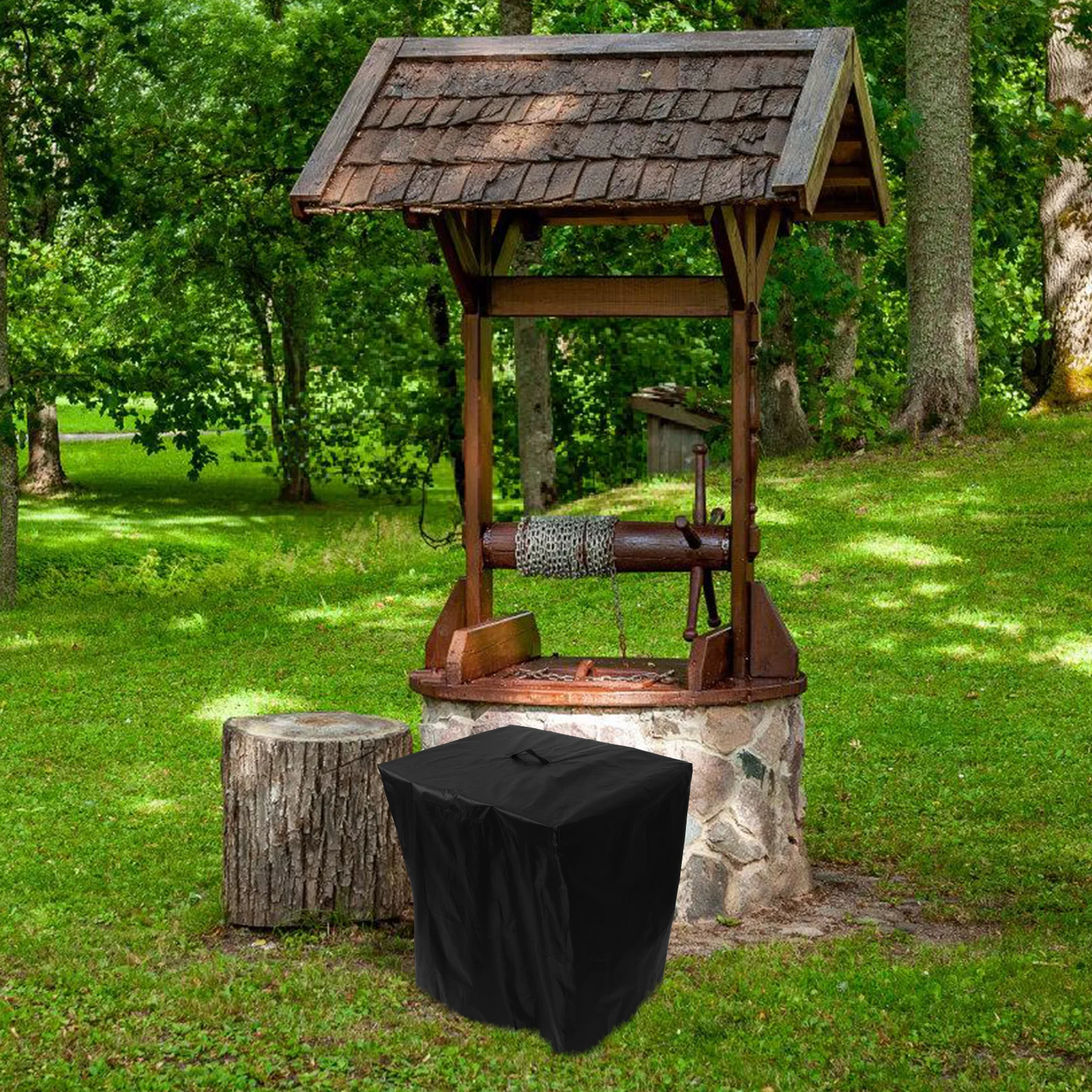 

Oxford Cloth Waterproof Pump Cover for Small Garden Filter Pump Sand Filter Outdoor Units with Drawstring Closure