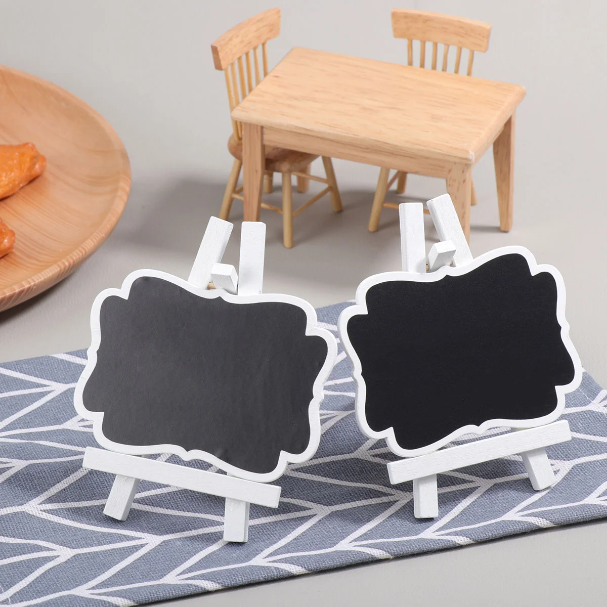 12 Pcs Mini Chalkboards with Support for Message Board Signs Seat Display Board Wedding Dinner Party Table Decoration Signs