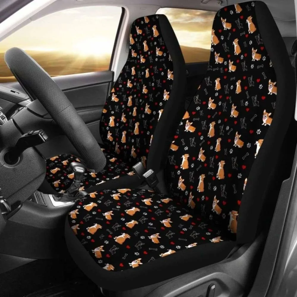 Corgi Car Seat Covers ,Pack of 2 Universal Front Seat Protective Cover