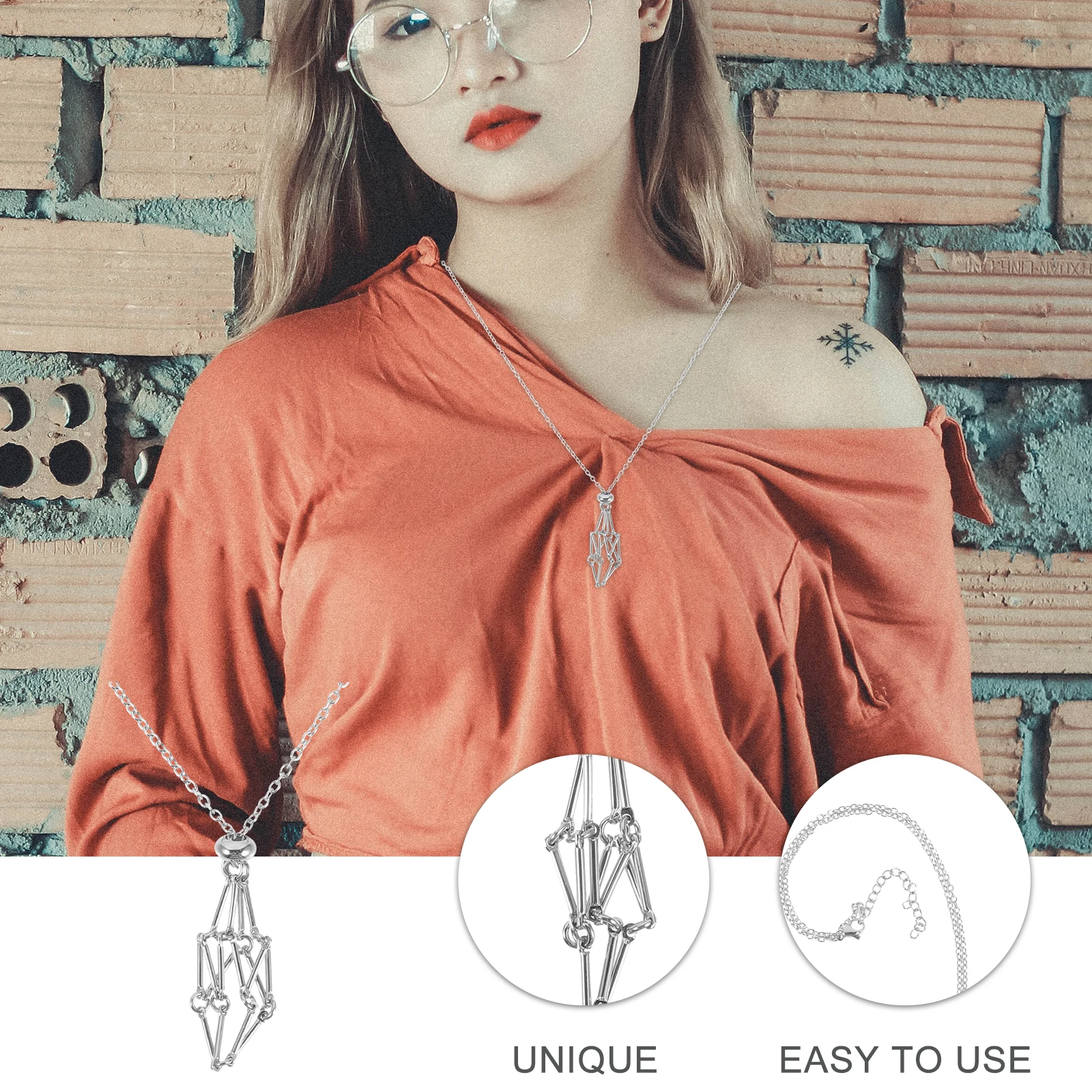 Supporto per pietra di cristallo in metallo regolabile Accessorio per gioielli fai da te Ciondolo vuoto per collane con pietre preziose Sostituzione del portacavo vintage