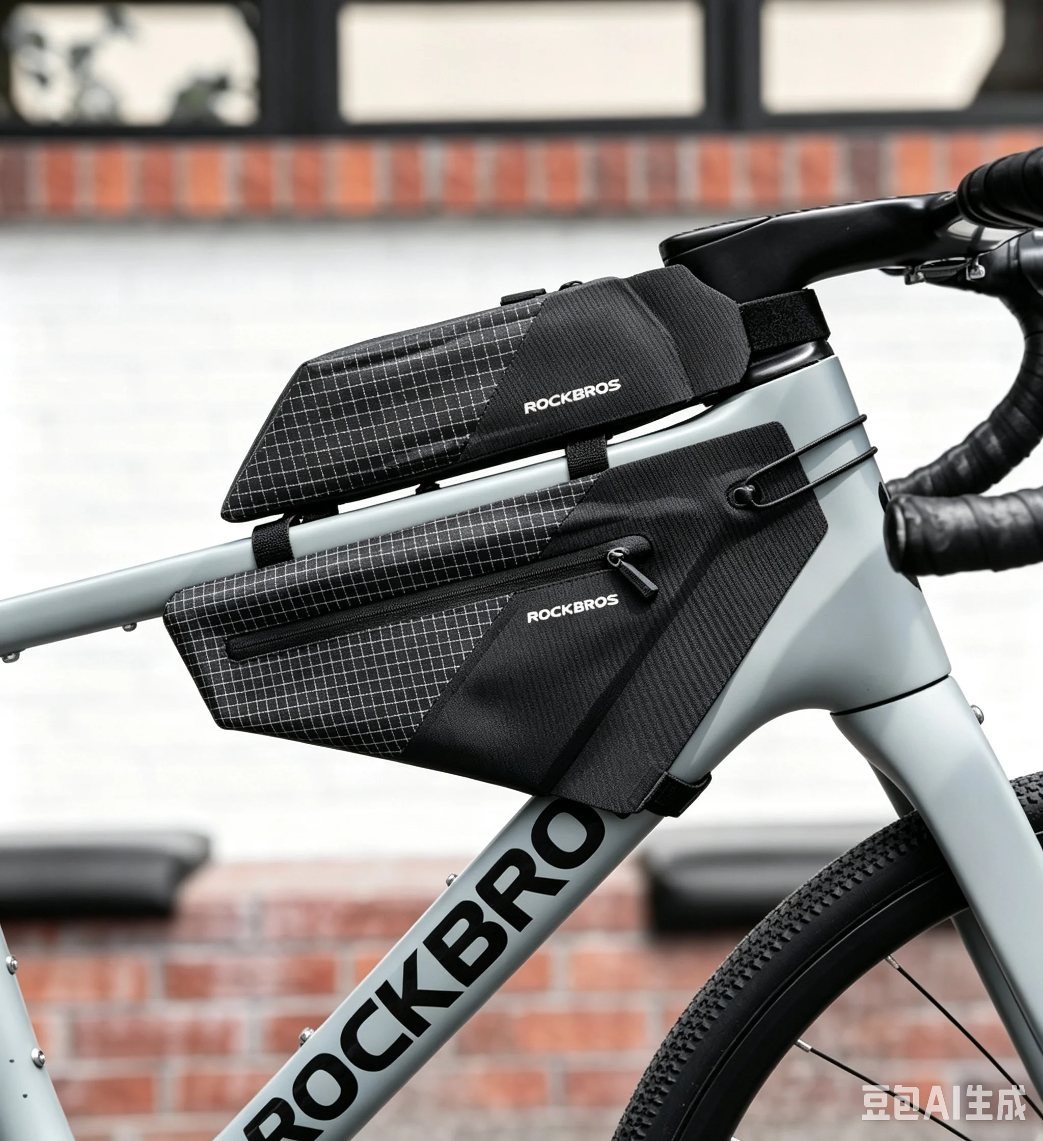 ROCKBROS Fahrrad-Unterrohrtasche 1,7L Wasserdichte Nahtlose Fahrradrahmentasche Schnellmontage Großraumtasche für MTB Rennrad