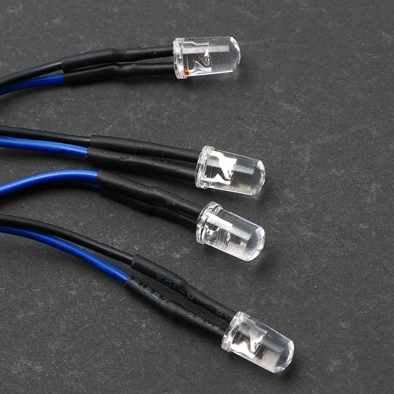 LED Light Kit 5Mm 6 LED 4 Blue 2 Red 5Mm With Conversion Cable For 1/10 1/8 Axial SCX10 Traxxas TRX4 D90 HSP HPI RC Car