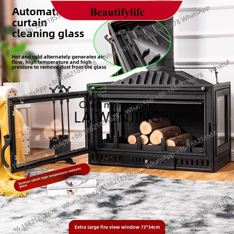 z189 Wood Burning Fireplace New Embedded Full Cast Iron Heating Decorative Fireplace