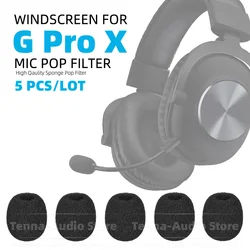 5PCS Für Logitech G Pro X GProX Kopfhörer Mic Pop Filter Abdeckung Windschutzscheibe ProX Headset Ohrhörer Mikrofon Schwamm Windschutz schaum