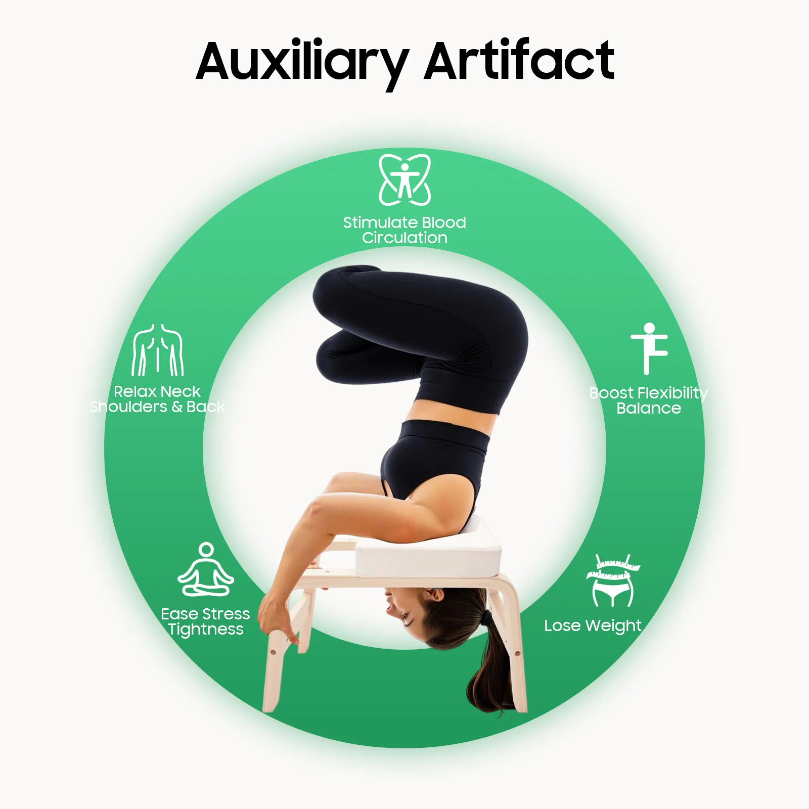 

Многофункциональная белая прямоугольная скамья для йоги с поддержкой для головы, стул для инверсии, тренировочная скамья для практикующих йогу и гимнастов