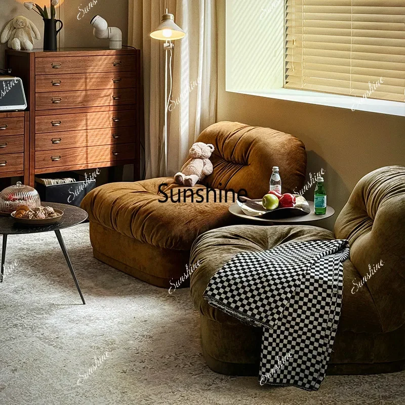 Nordic retro fabric lazy sofa simple leisure chair