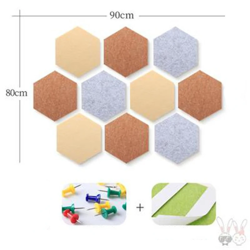 Imagem -03 - Criativo Hexagonal Adesivos de Parede Sala de Fundo Decoração Photo Show Shop Office Decor Artwork Display Board 10 Pcs