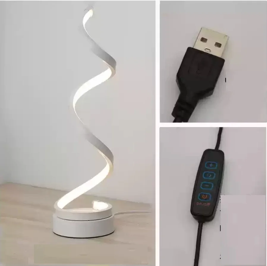 Modern Minimalist 3W Dimmable 3-Color Table Lamp with Unique Design for Bedrooms