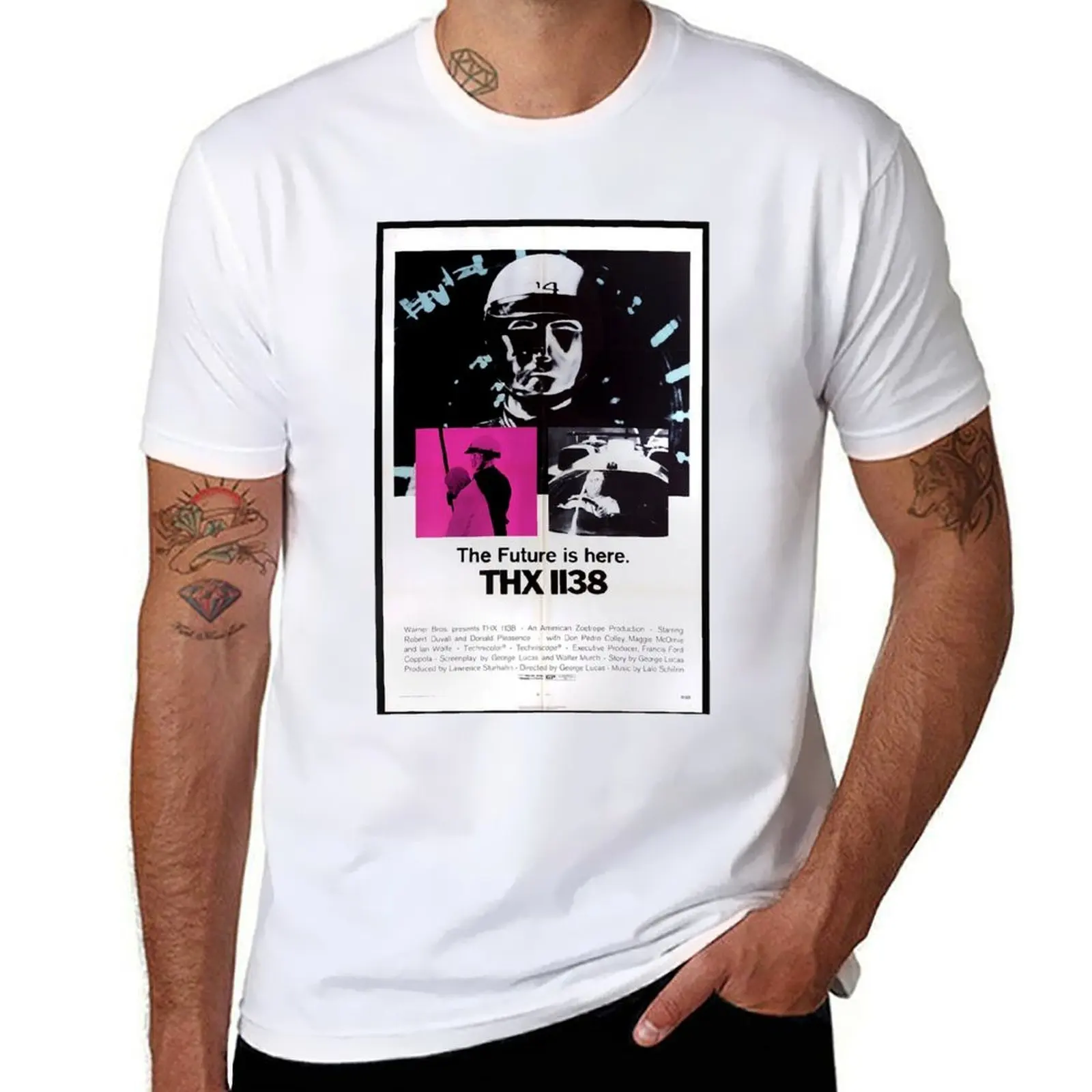 THX 1138 Camiseta de algodão pacote de camisetas de anime camiseta grande