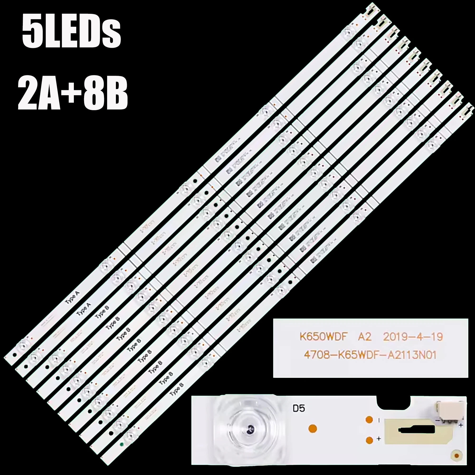 Strip lampu latar LED untuk K650WDF A2 4708-K65WDF-A2113N01 6565ds8800 65PUF7184/T3/