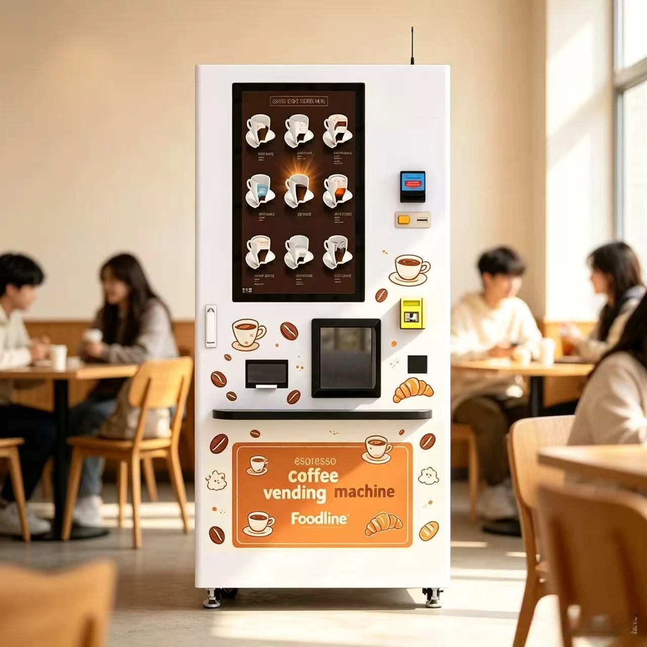 FL Commercial Coffee Vending Machine with Touch Screen And Ice Maker Multiple Flavors Customized Popular Best Selling