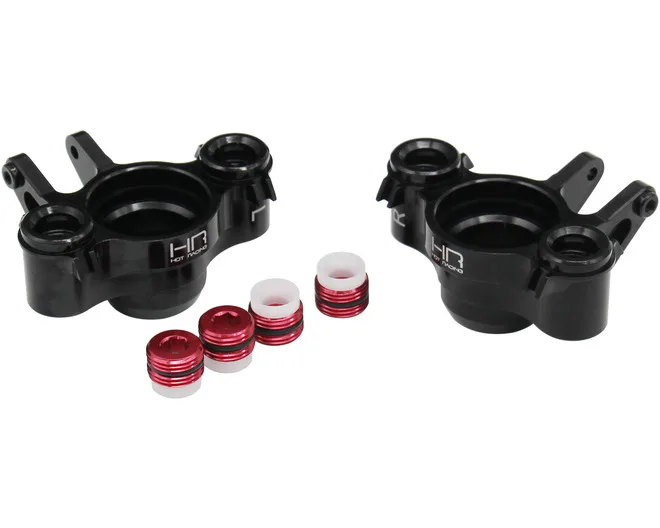 Hot Racing HRAERVT2101 Black Alum Front Axle Carriers/Steering Blocks (2pcs) for 1/10 Traxxas E-Revo 2.0