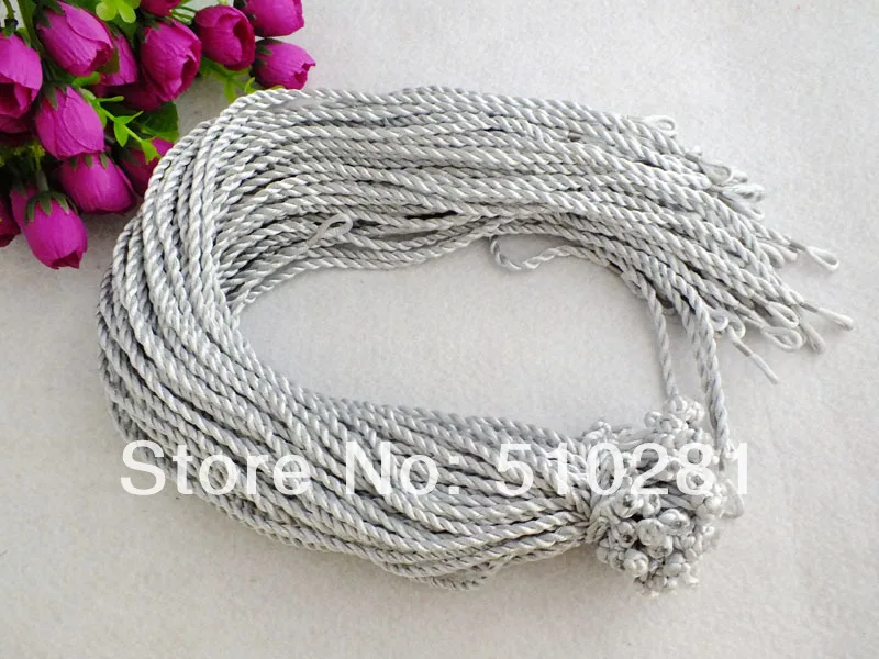 100pcs  18inches 3mm Silver Silk Nylon Cord Fit Necklace Cord Making