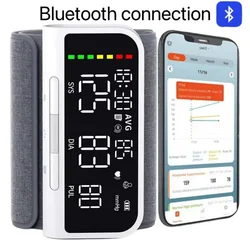 Bluetooth üst kol kan basıncı monitörü USB akıllı kan basıncı monitörü LED büyük ekran kalp hızı darbe kan pressu