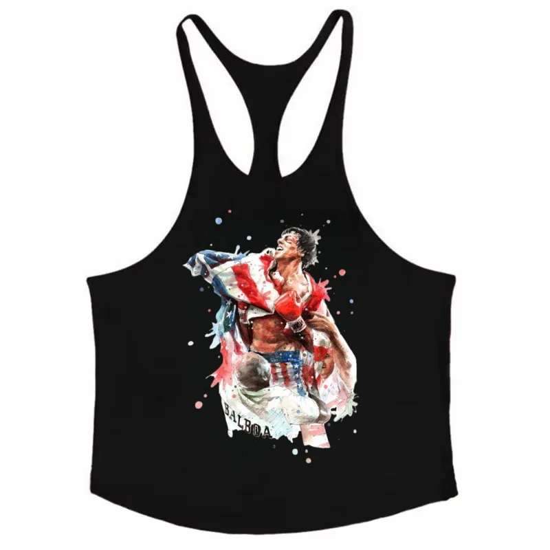 macho man Fitness Tank Top 100%Cotton Vest Stallone Rocky movie USA Men's Quick - Dry Sleeveless Singlets Muscle training top