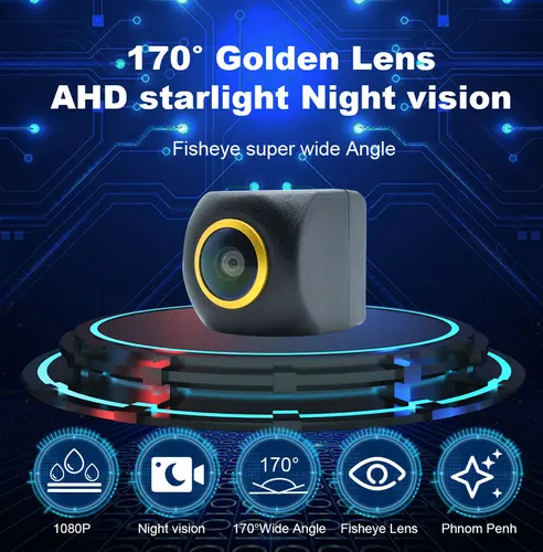 Imagen 2 del producto Cámara de visión trasera para coche, lente dorada de 170 °, AHD 1080P, Chevrolet Spark Monitor para 2010, 2011, 2012, 2013, 2014, 2015, 2016, 2017