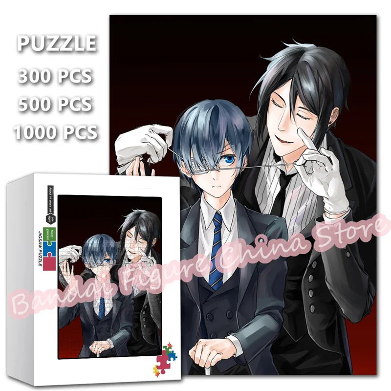 

Japanese Anime Kuroshitsuji 300/500/1000 Pieces Puzzle Black Butler Sebastian Jigsaw Puzzles Kids Decompress Educational Toys