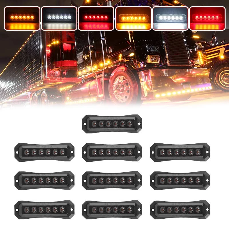 

10/20 шт. дымчатый в грузовик 2/3/4/6 светодиодный указатель поворота, решетка, габаритный боковой габаритный фонарь, стоп-сигнал, предусилитель для прицепа, грузового автобуса, фургона