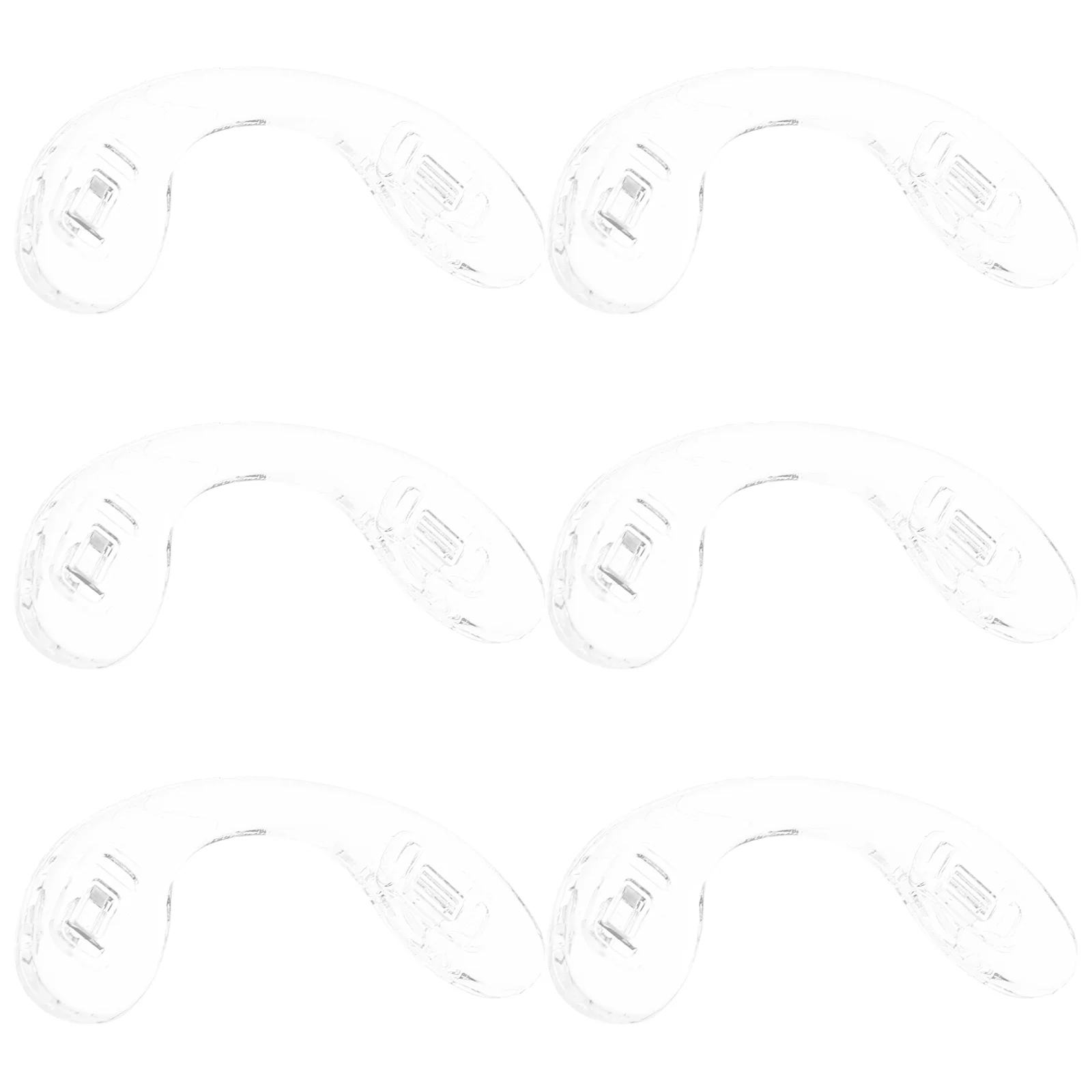 แผ่นรองจมูกซิลิโคนรูปตัวยู 6 ชิ้น แบบใส รองรับสะโพกแว่นตา ป้องกันการลื่น ยึดติดแน่น สำหรับแว่นสายตา แว่นกันแดด แบบยาว