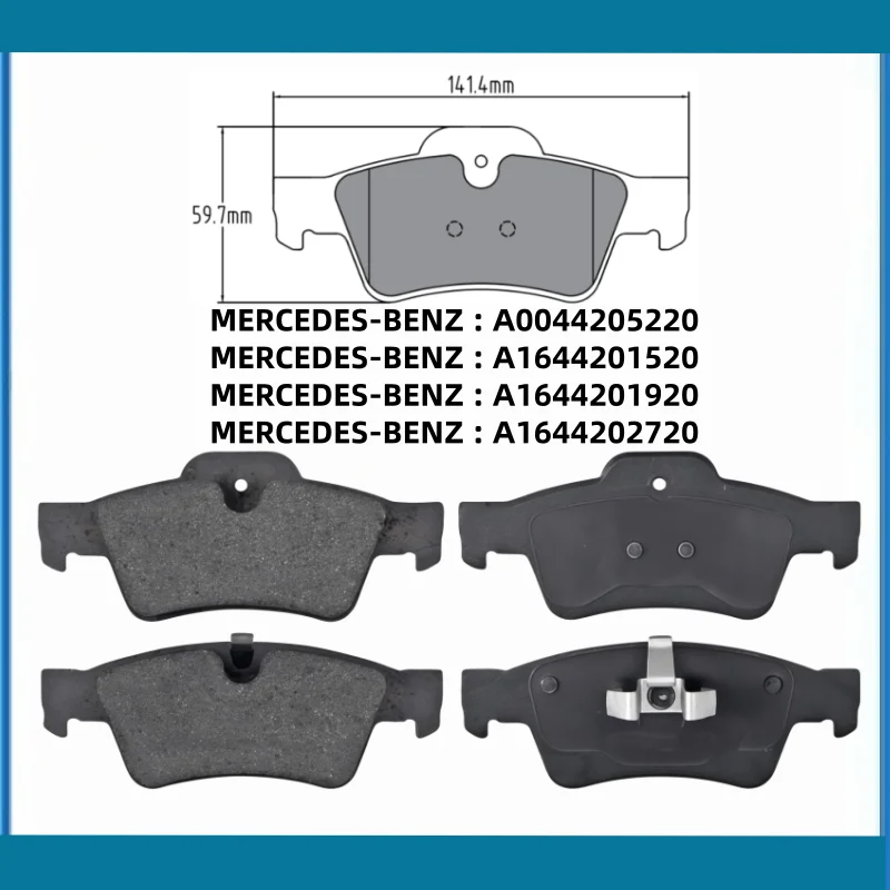For Mercedes ML300 ML320 ML350 ML500 (W164) R280 R300L R320 R350 R400 R500 (W251) rear brake pads A1644201920, A1644202720