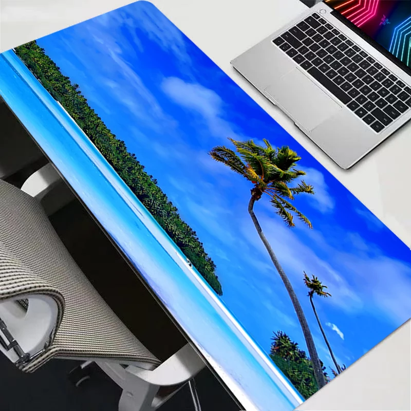 

Coconut trees on the beach Mousepad Home XXL New Large Mouse Mat Office Laptop Carpet Soft Anti-slip Desktop Mouse Pad Mouse Mat