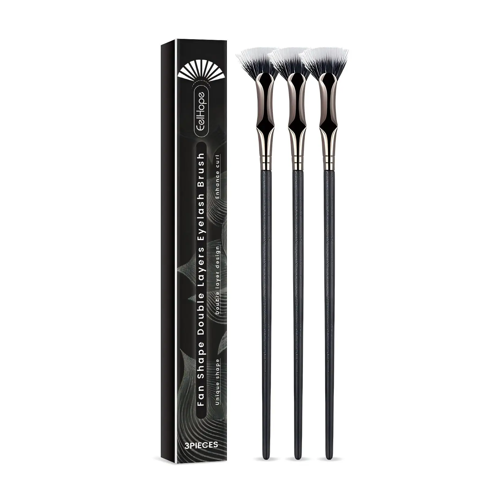 Fan-shaped eyelash brush, mascara brush, eyelash comb separator, suitable for upper and lower eyelashes Eyelash makeup tools