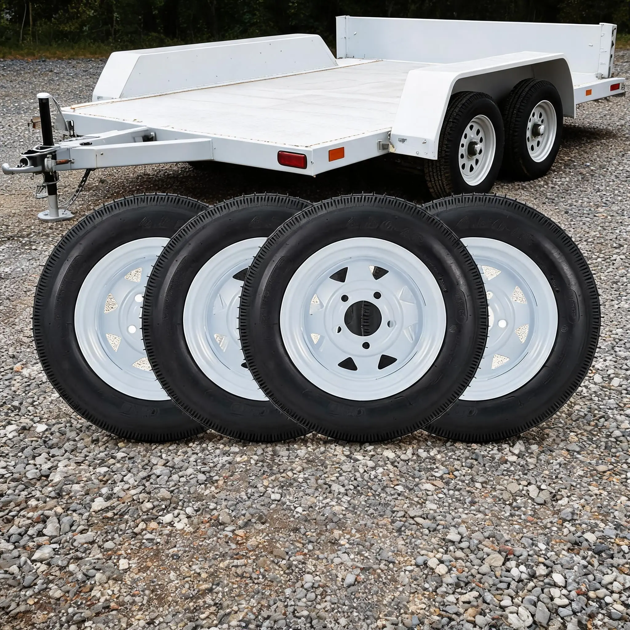 Garvee 4PCS 4.80 Trailer Tire And Wheel Assembly QD712 S   Pattern With 12 Inch Rims 5 Lug 4.5 Inch Bolt Pattern Load Range C 6PR Speed Rating M 990 LBS Capacity 90 PSI Max Multipurpose Replacement Tire For Lawn Mower Tractor Turf And Boat Trailers