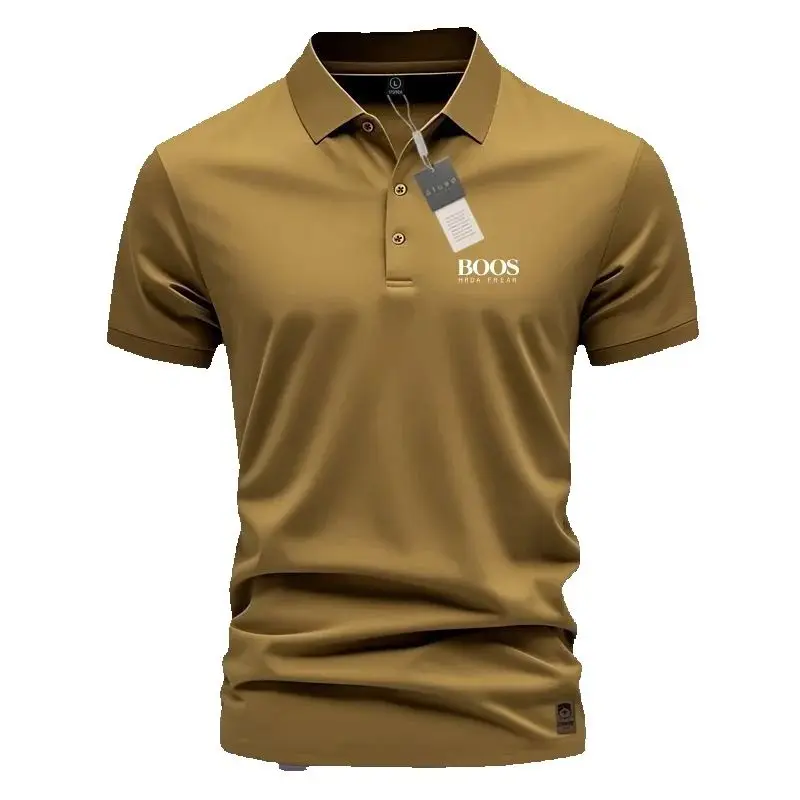 

New men's high-quality short sleeved polo shirt, summer fashion, casual, comfortable, breathable, cool T-shirt top