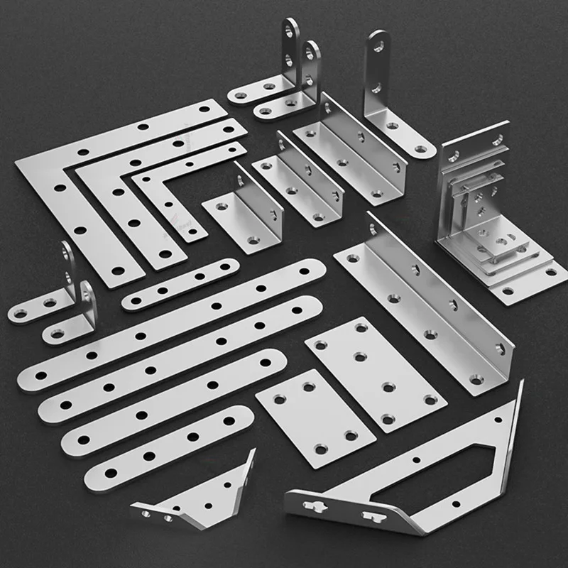 2-10Pcs Thickened Stainless Steel Flat Straight Bracket, 36mm-165mm Wooden Board Connecting Flat Plate Fixing Hardware