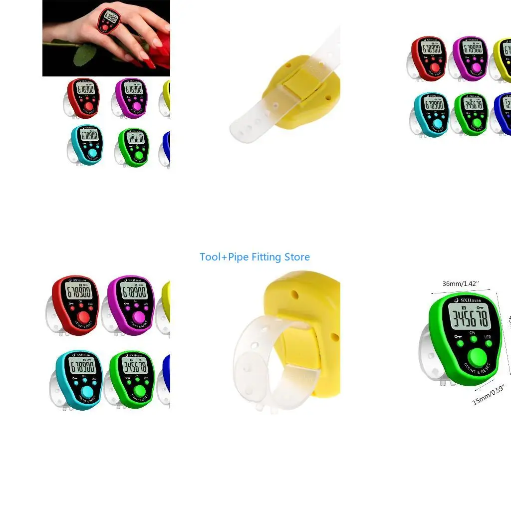 F92B 5 Channel LED Finger Tally Counter Digital Electronic Counters Lightweight