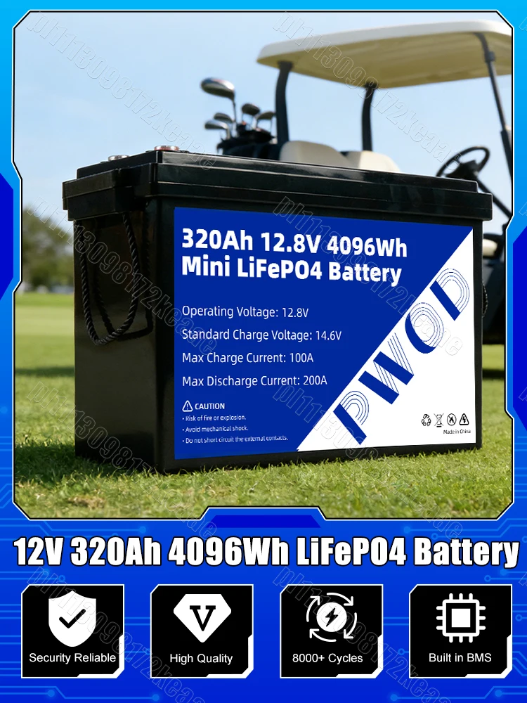 EU-Lager 320Ah 12V LiFePO4 Batteriepack 12,8V Wiederaufladbare Lithium-Eisenphosphat-Batterie DIY 24V 48V für Wohnmobil-Solarstrom-Camping