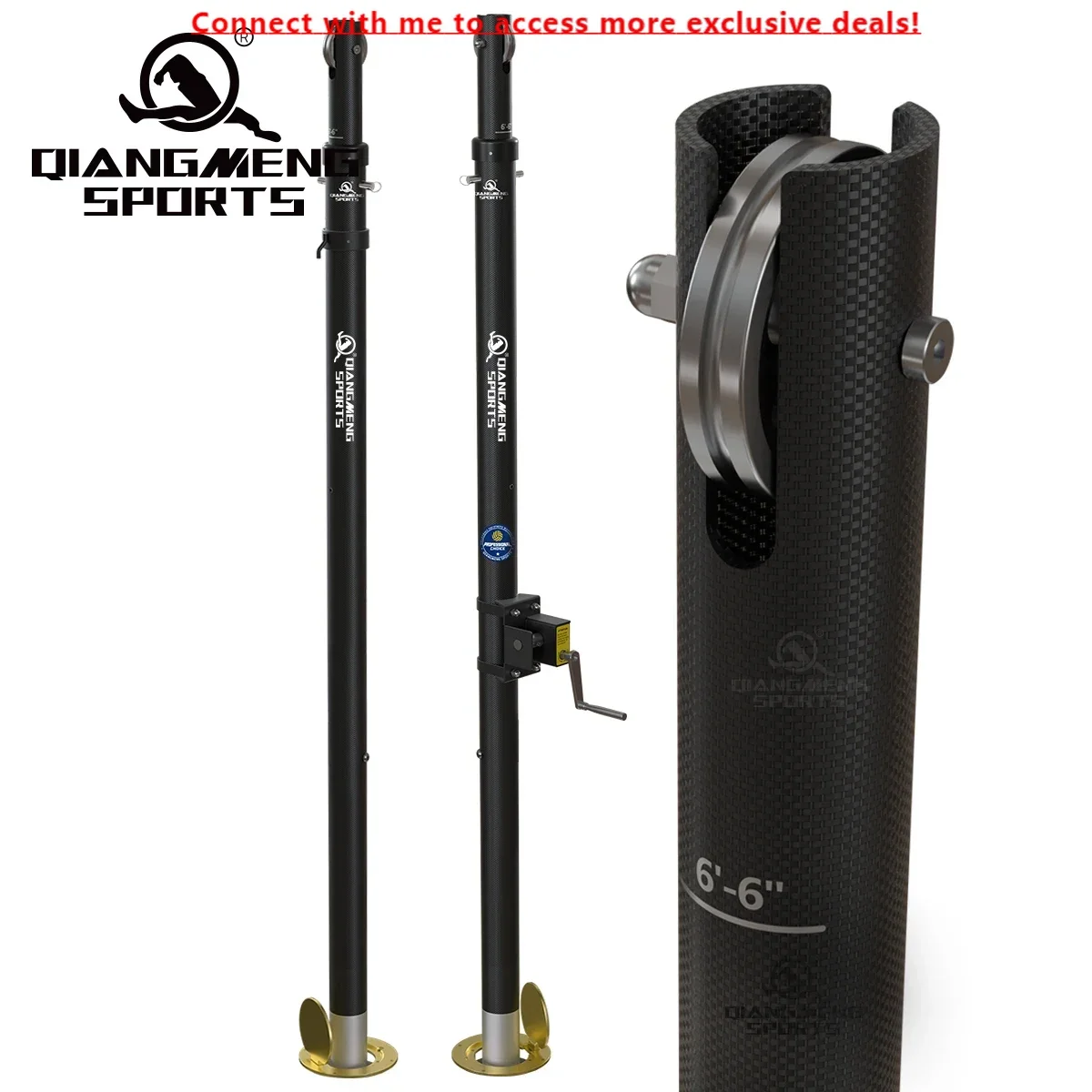Volleyball Post Made Of Carbon Fiber, Height-Adjustable Inground Volleyball Poles Supports Customization
