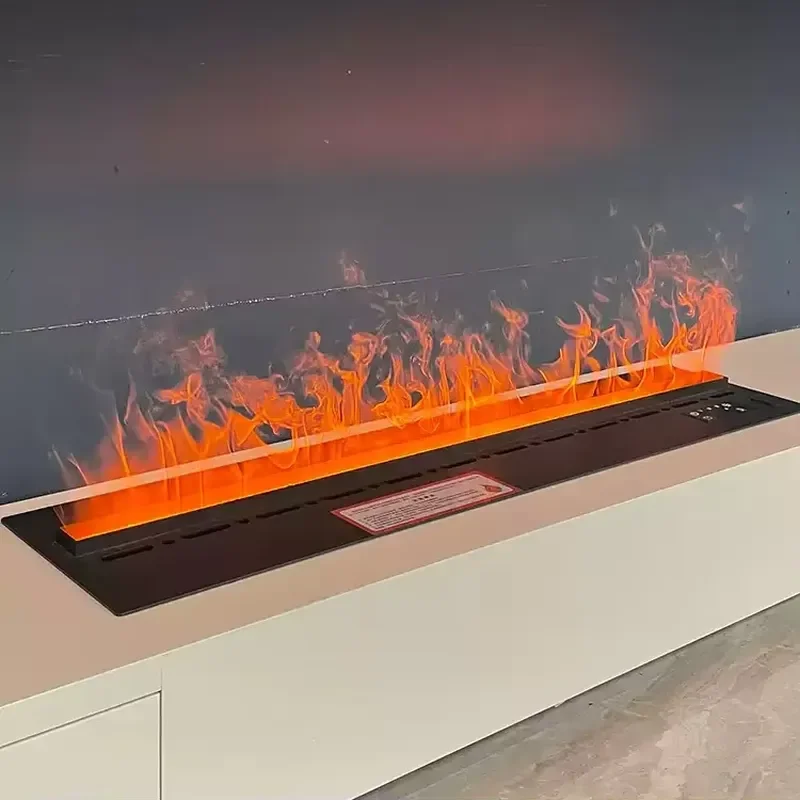 For Steel TV Fireplace Stand with 3D Steam Water Effect Electric Outdoor & Hotel Use Decorative Fireplace