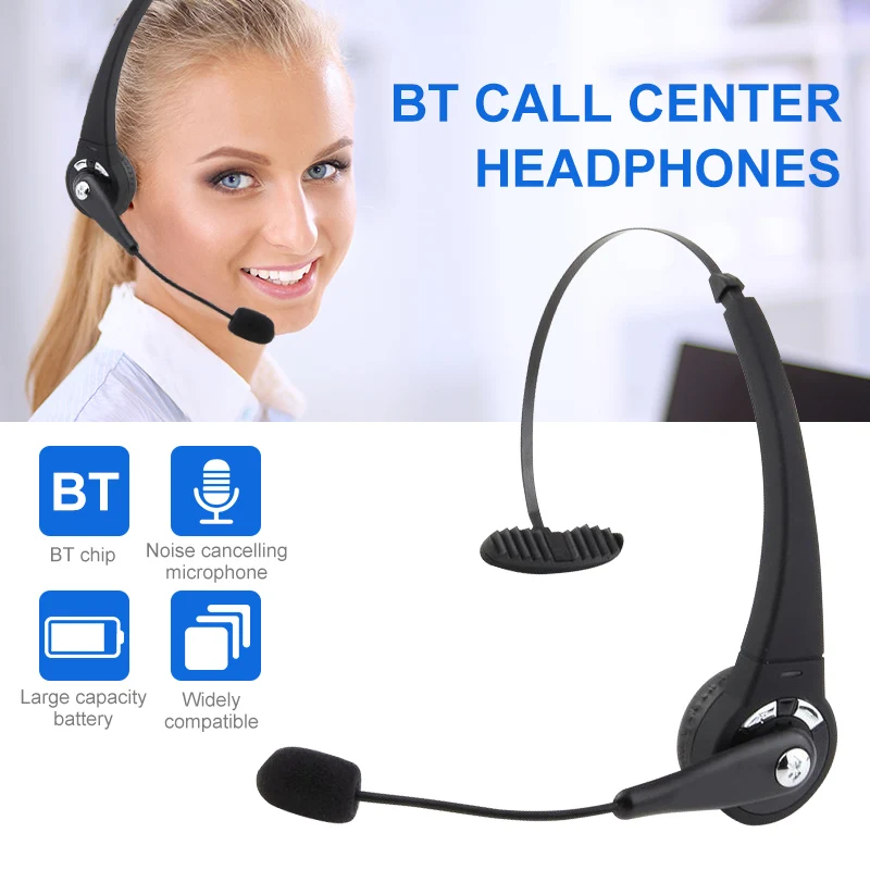 2023 Office Noise Cancelling Bluetooth 5.0 cuffie Call Center con microfono cuffie da camionista Wireless con tempo di Standby di 200 ore