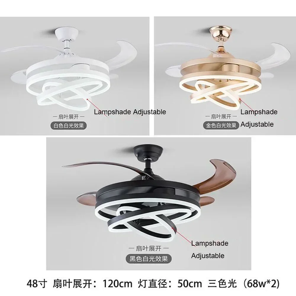 New Living Room Invisible Nordic Ceiling Fan Light Dining Room Bedroom Home Simple Modern Led Fan Light Ceiling Fan Light