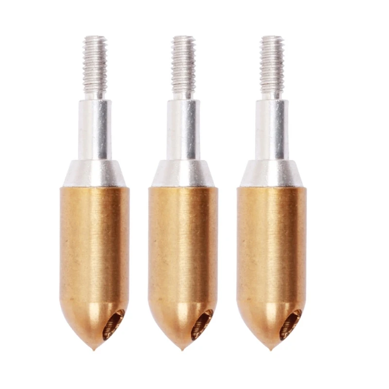 

3Pcs Brasses Tip Set Point Practice Field Tip, Targets Practice Hunting Tip