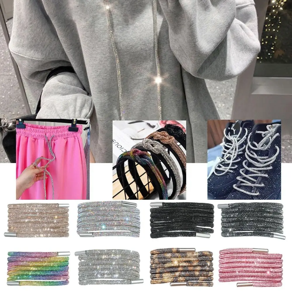 

Fashion Replacement Accessories Cross Braiding Strap Diamond Rope Shiny Round Cord Bright Crystal String Rhinestone Drawstring